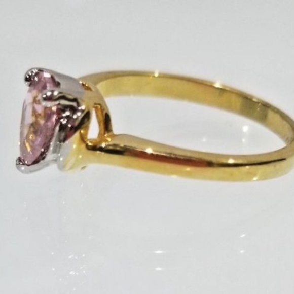 Gold Pink  Birthstone Ring October Sizes 5 6 7 8 9 10 teardrop stone - Picture 5 of 10